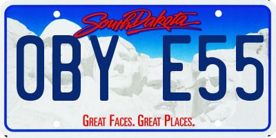 SD license plate 0BYE55