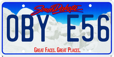 SD license plate 0BYE56