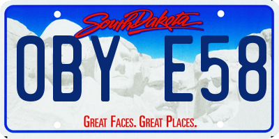 SD license plate 0BYE58