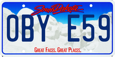 SD license plate 0BYE59