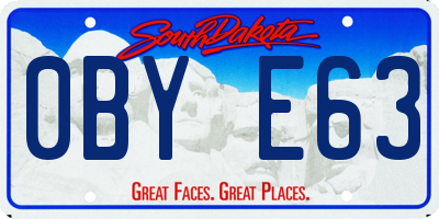 SD license plate 0BYE63