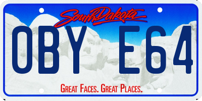 SD license plate 0BYE64