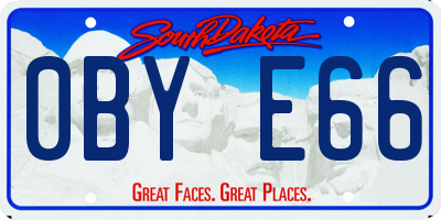 SD license plate 0BYE66