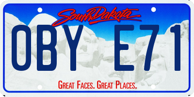 SD license plate 0BYE71