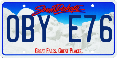 SD license plate 0BYE76
