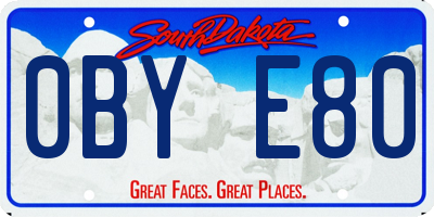 SD license plate 0BYE80