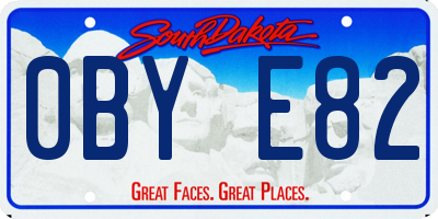 SD license plate 0BYE82