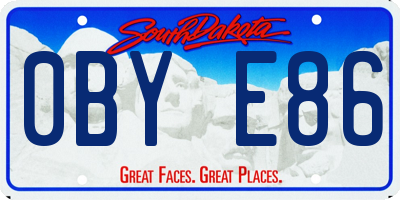 SD license plate 0BYE86