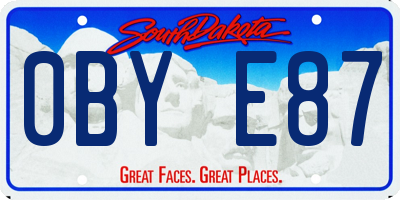 SD license plate 0BYE87