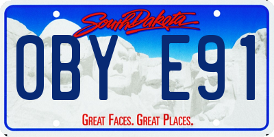 SD license plate 0BYE91