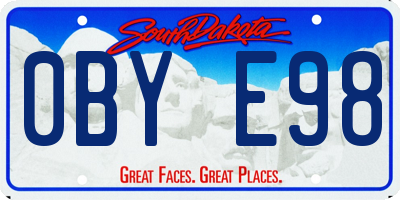 SD license plate 0BYE98