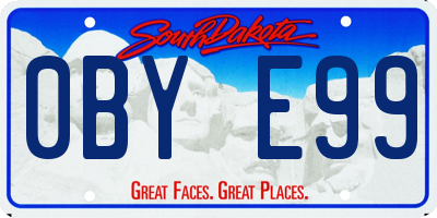 SD license plate 0BYE99