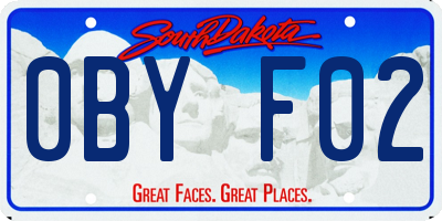 SD license plate 0BYF02