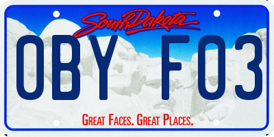 SD license plate 0BYF03