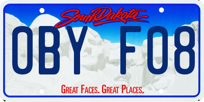 SD license plate 0BYF08