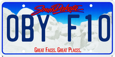 SD license plate 0BYF10