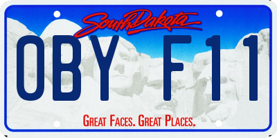 SD license plate 0BYF11