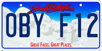 SD license plate 0BYF12