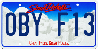 SD license plate 0BYF13
