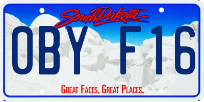 SD license plate 0BYF16