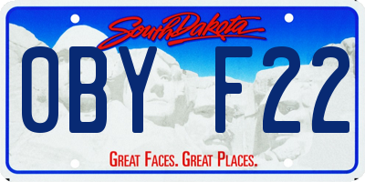 SD license plate 0BYF22