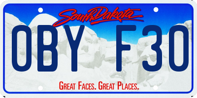 SD license plate 0BYF30