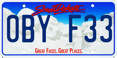 SD license plate 0BYF33