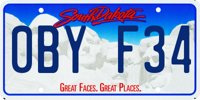 SD license plate 0BYF34