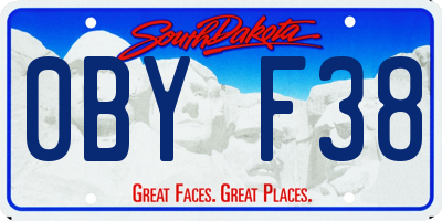 SD license plate 0BYF38