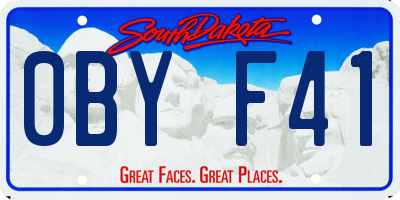 SD license plate 0BYF41