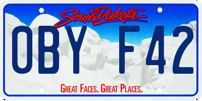 SD license plate 0BYF42