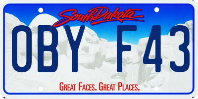 SD license plate 0BYF43