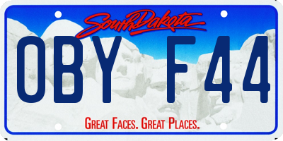 SD license plate 0BYF44