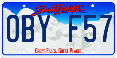 SD license plate 0BYF57