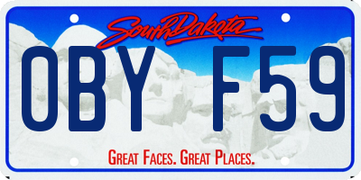 SD license plate 0BYF59