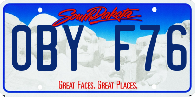 SD license plate 0BYF76