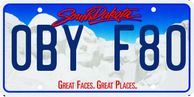 SD license plate 0BYF80