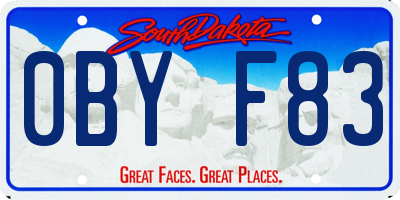 SD license plate 0BYF83
