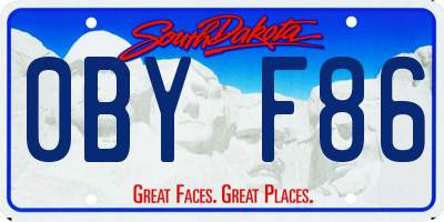 SD license plate 0BYF86