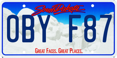 SD license plate 0BYF87