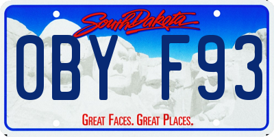 SD license plate 0BYF93