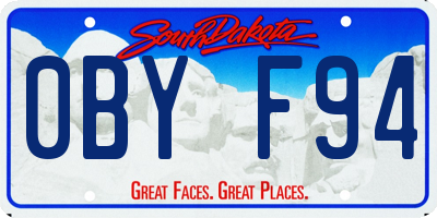 SD license plate 0BYF94
