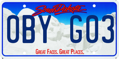 SD license plate 0BYG03
