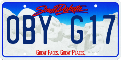 SD license plate 0BYG17