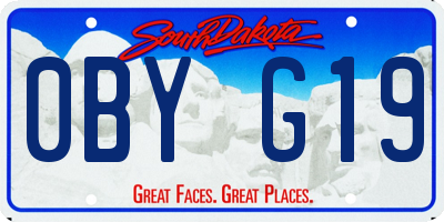 SD license plate 0BYG19