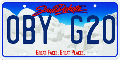 SD license plate 0BYG20