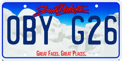 SD license plate 0BYG26
