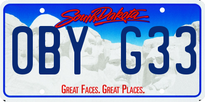 SD license plate 0BYG33