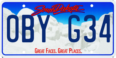SD license plate 0BYG34