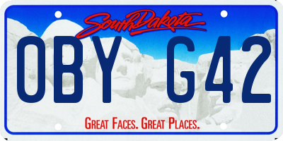 SD license plate 0BYG42